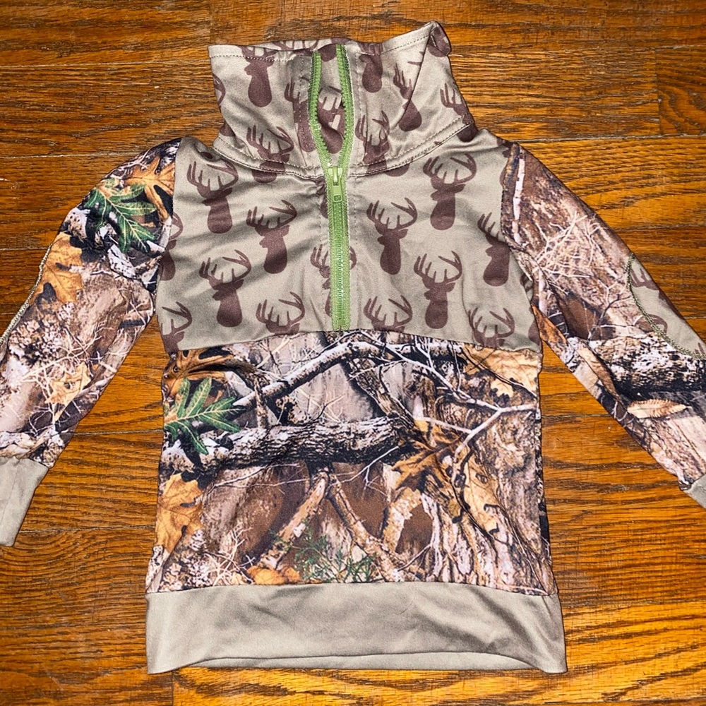 Kids Camouflage Deer Print Shirt
